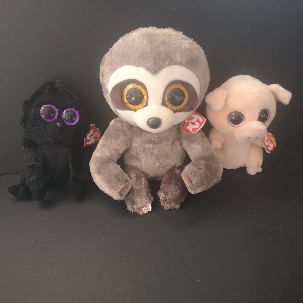 3 - NWT Ty Beanie Boos Collection George, Dangler, & Piggley 6" & 10"